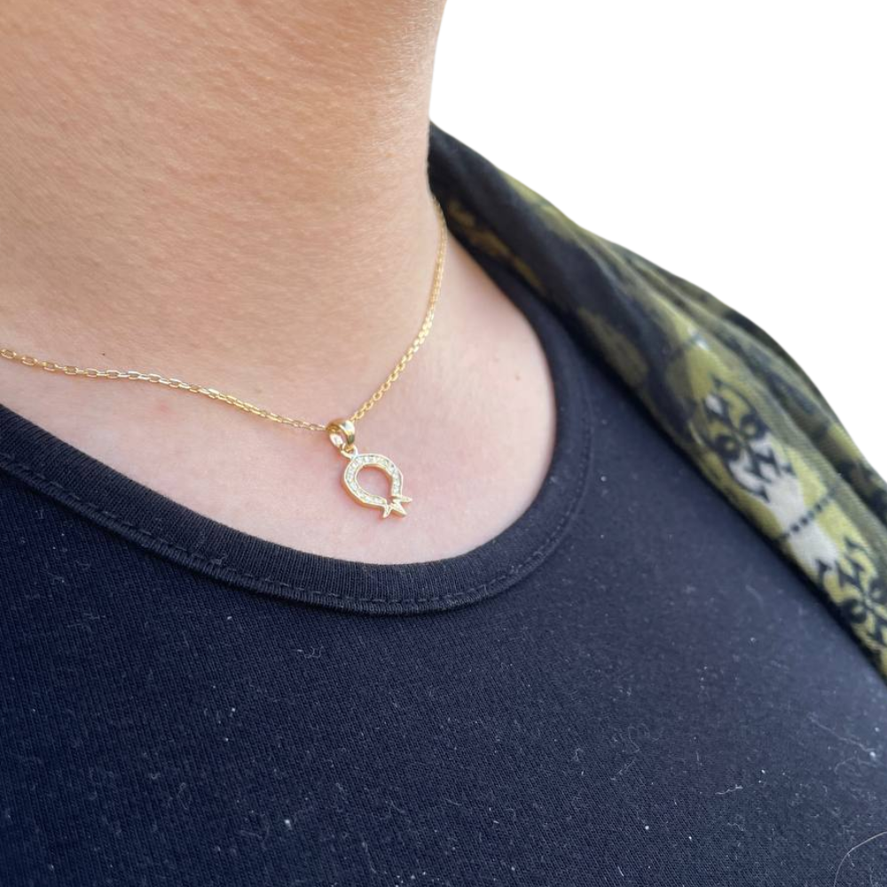 Pomegranate Pendant in 18K Gold with Diamonds - Minimalist Look