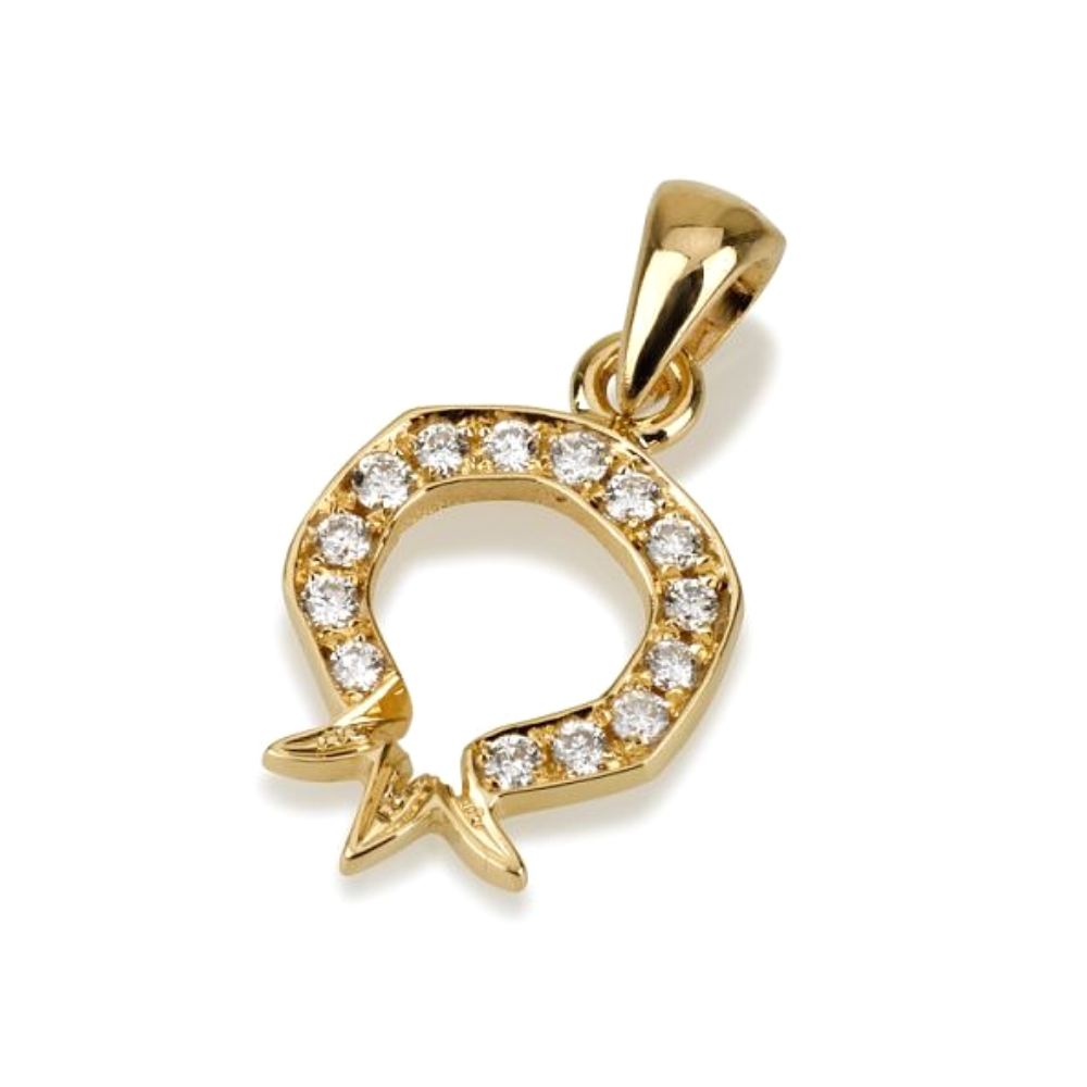 Pomegranate Pendant in 18K Gold with Diamonds - Minimalist Look