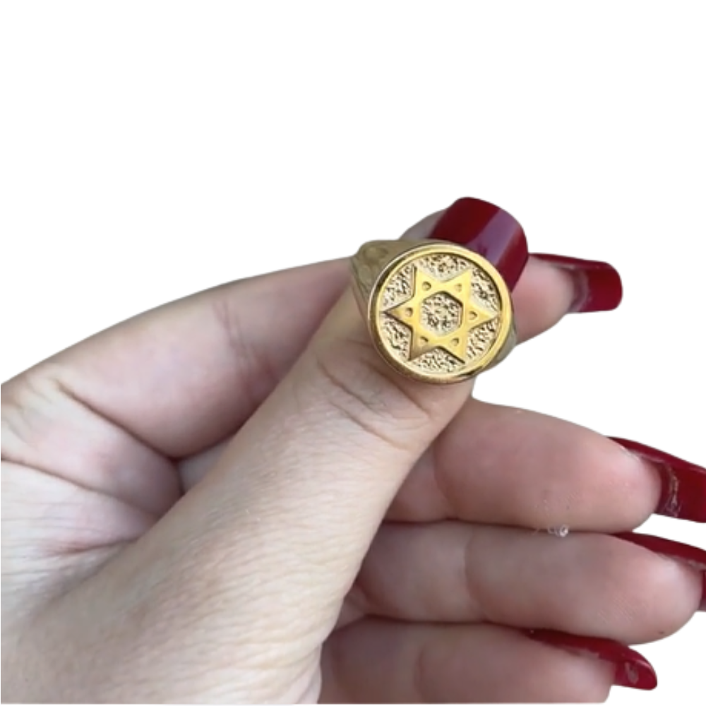 Star of David Signet Ring 14K Gold