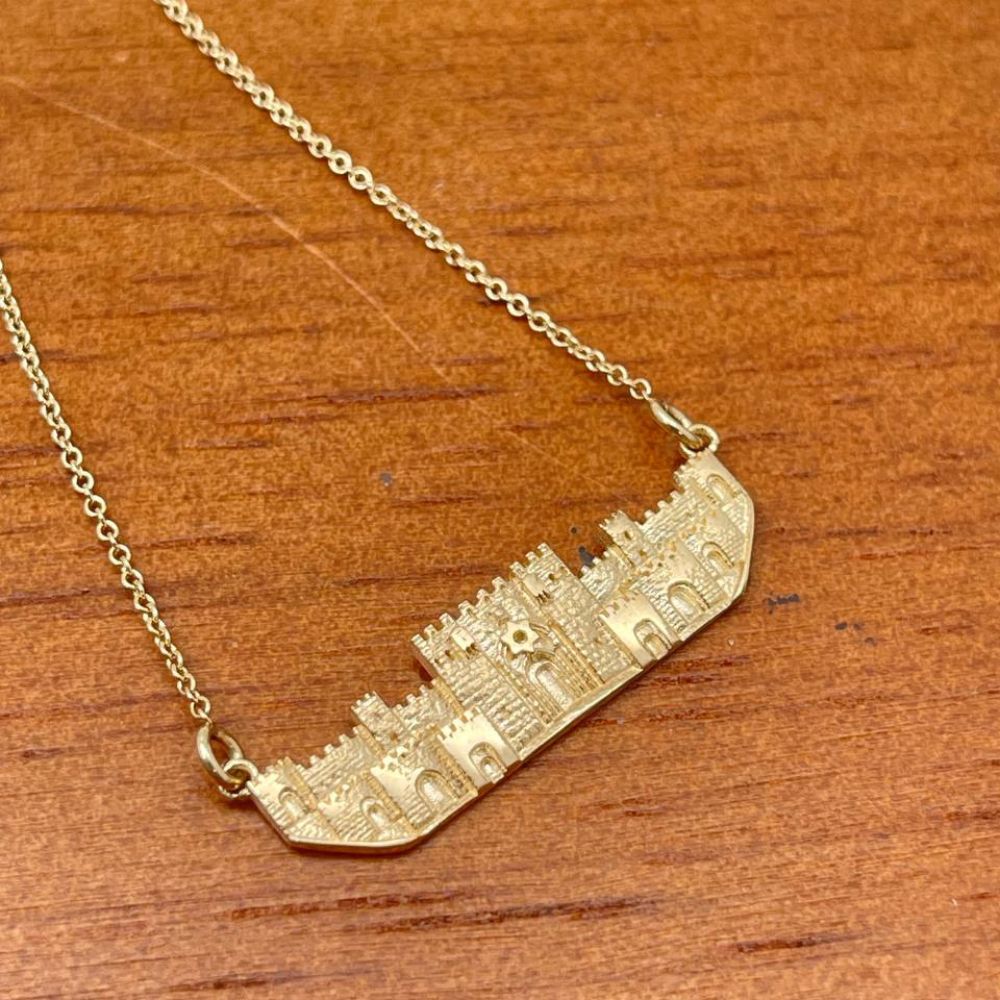 Jerusalem Skyline Necklace in 14K Yellow Gold