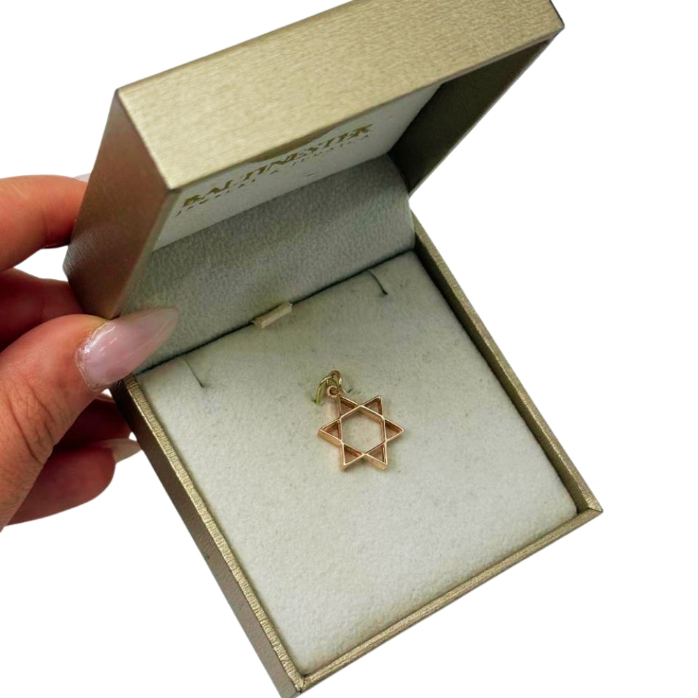14K Gold Star of David Pendant  Magen David Jewish Charm
