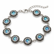 Roman Glass Bracelet in Sterling Silver