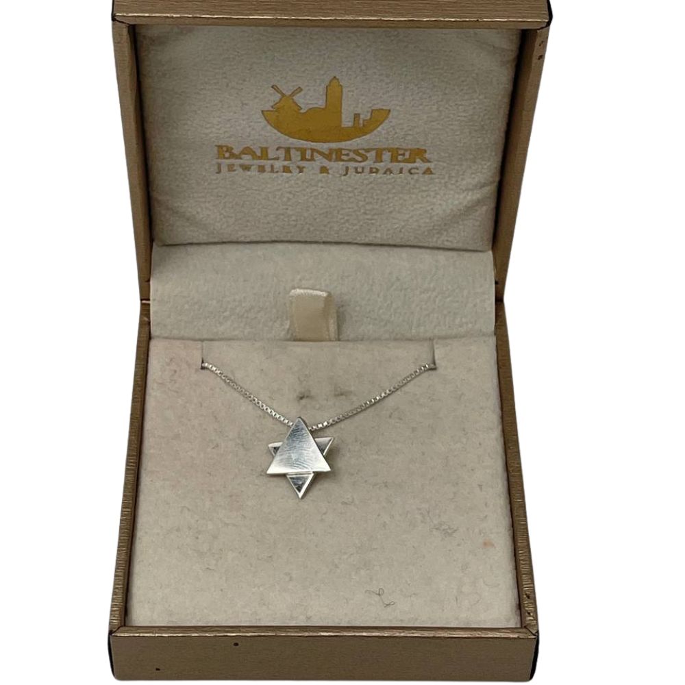 Star of David Necklace in Sterling Silver Movable Triangle