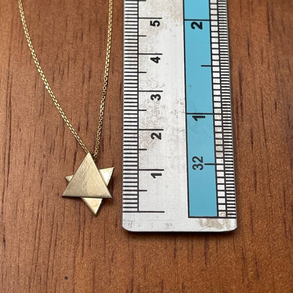 Movable Star of David Necklace in 14K Yellow Gold