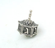 Sterling Silver Hexagon Dreidel with Filigree Art