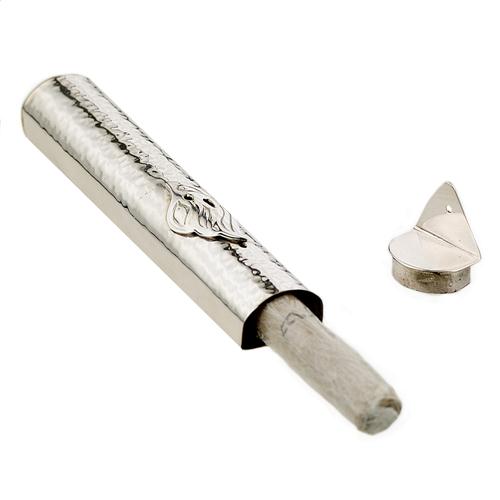 Hammered Sterling Silver Domed Mezuzah Case