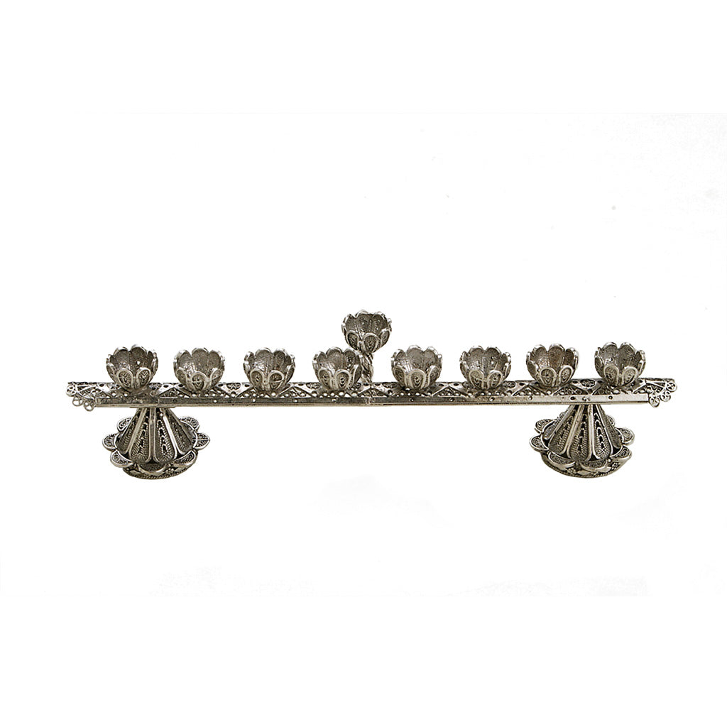 Small Silver Filigree Menorah