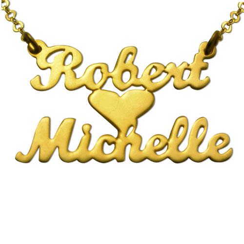 Gold Plated Lovers Heart Name Necklace