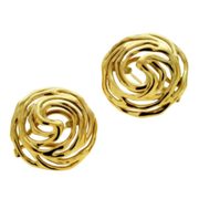 14k Gold Modern Filigree Stud Earrings