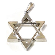 14k White Gold Framed Star of David Pendant