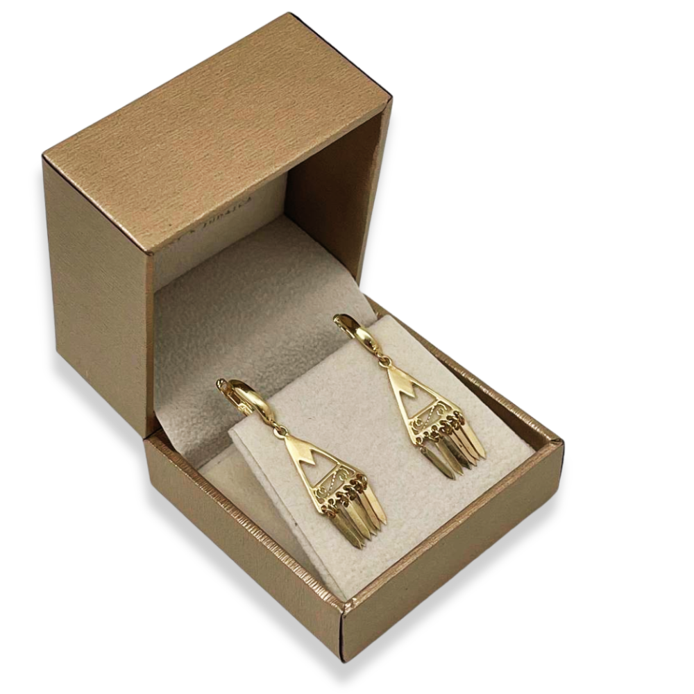 14K Gold Filigree Fringe Earrings — Handcrafted Minimalist Boho Chic Jewelry from Israel