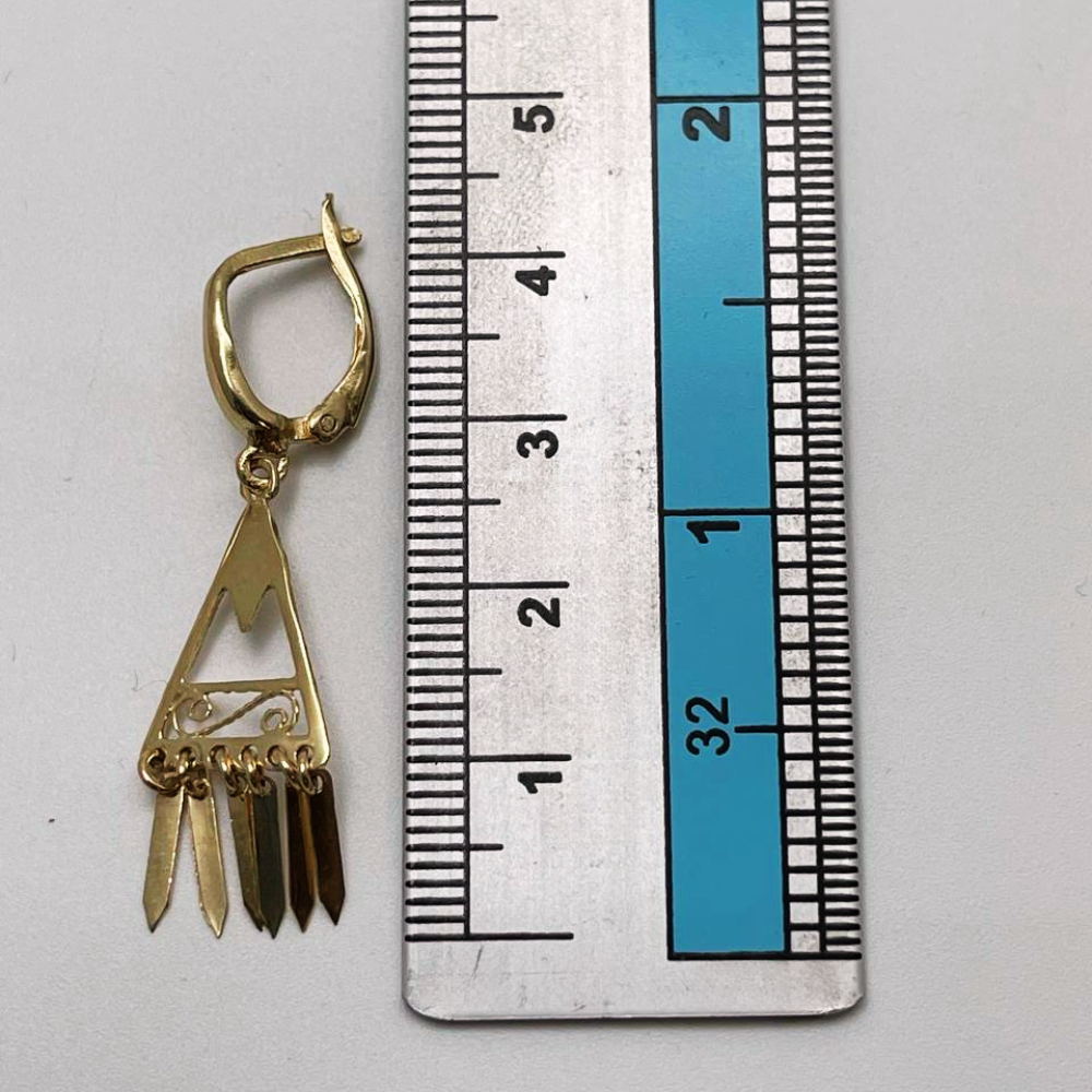 14K Gold Filigree Fringe Earrings — Handcrafted Minimalist Boho Chic Jewelry from Israel