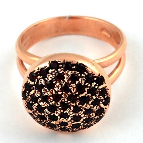 14k Rose Gold Round Garnet Ring For Her