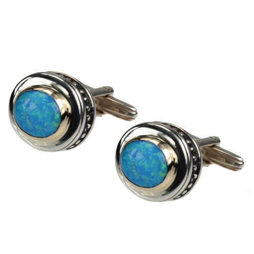 Silver & Gold Opalite Cufflinks