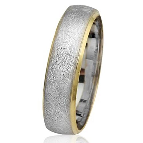 14k White and Yellow Gold Florentine Wedding Ring