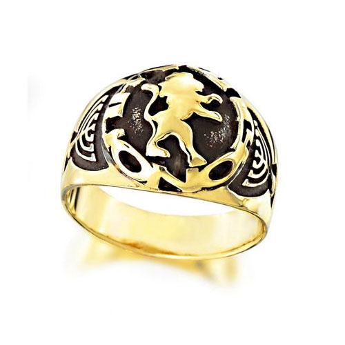 14K Gold Men's Signet Ring Lion of Judah