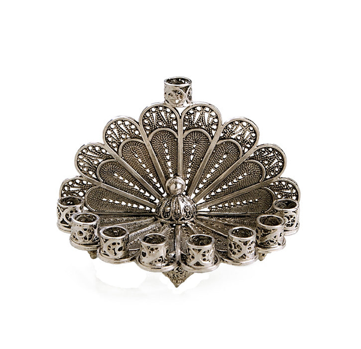 Mini Silver Filigree Menorah
