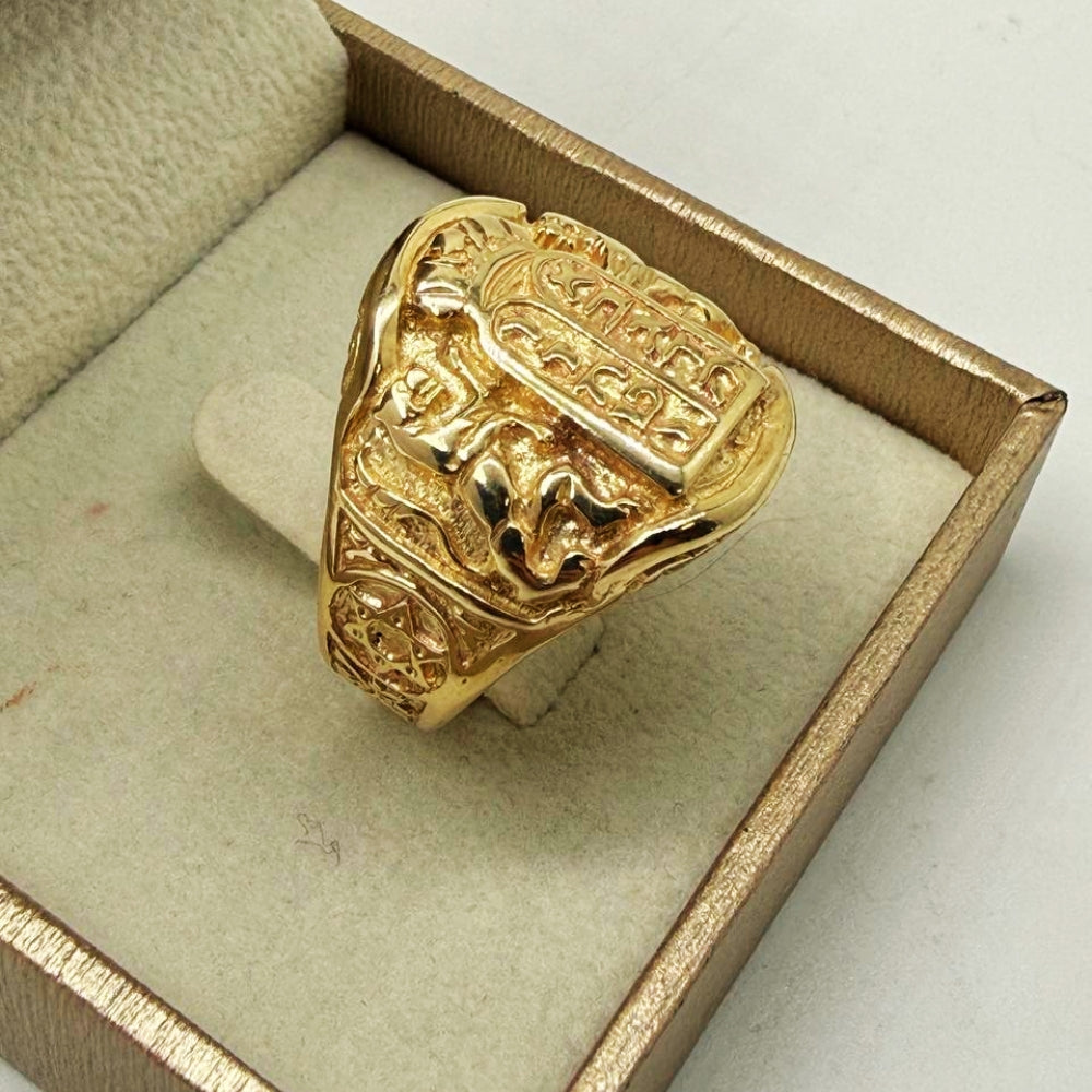 Ten Commandments Ring in 14k Gold
