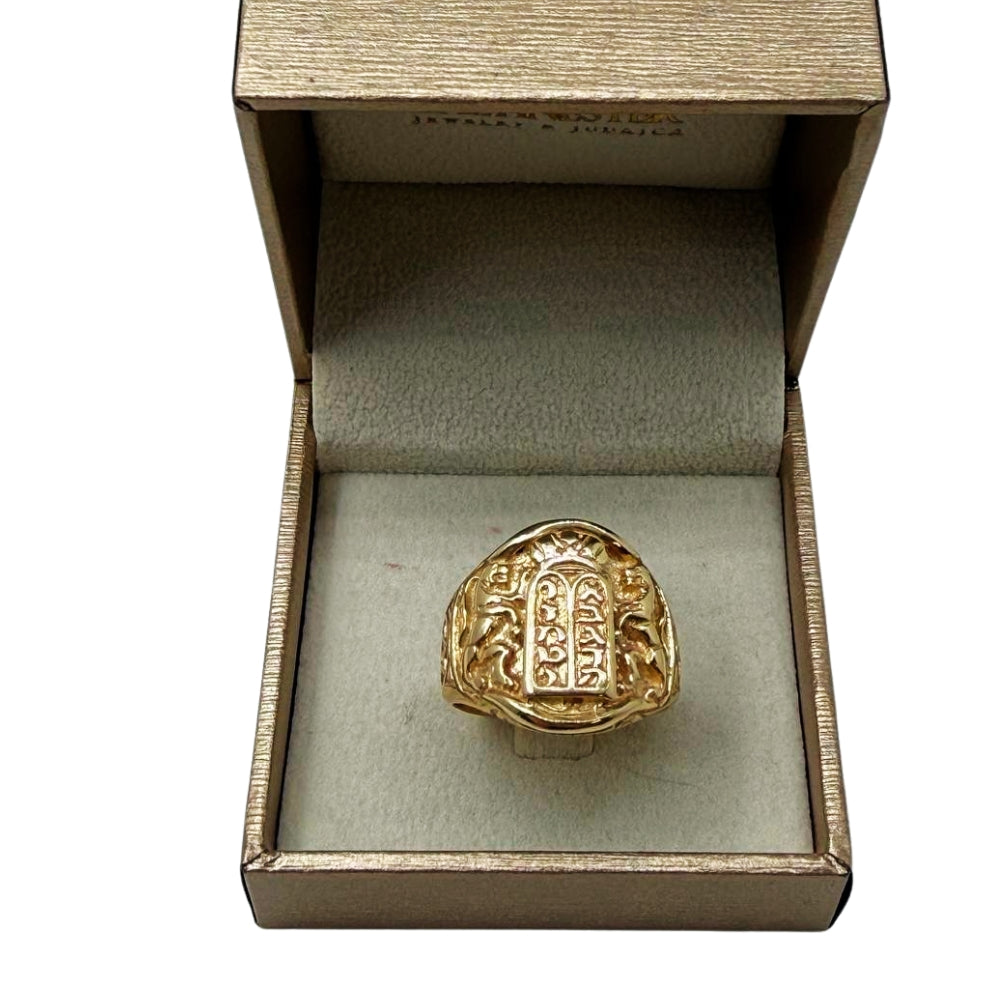 Ten Commandments Ring in 14k Gold