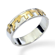 Silver and Gold Ani L'Dodi Ring