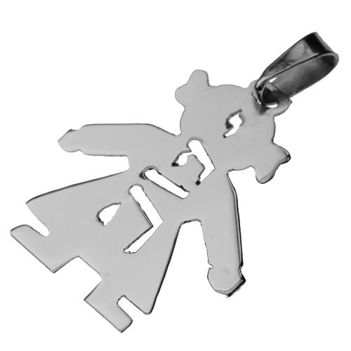 Silver Name Girl Pendant and Chain