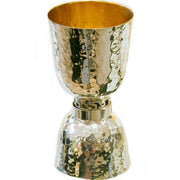 Silver Hammered Wide Shot Glass and Kiddush Cup