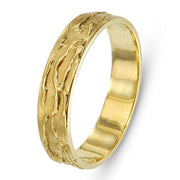 Slender 14k Gold Splash Style Wedding Ring