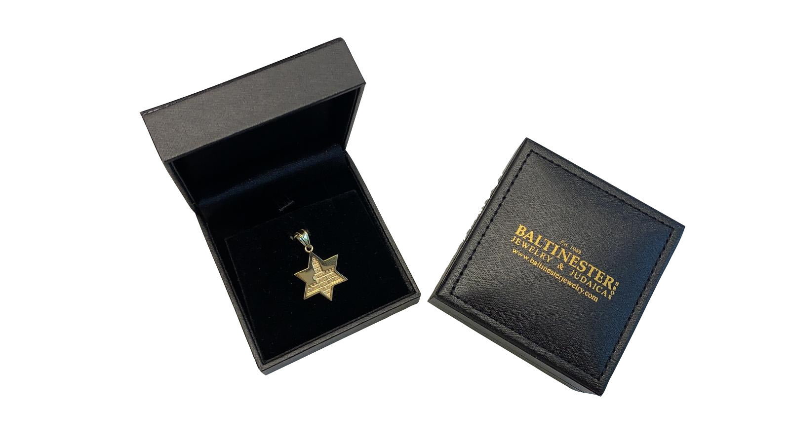 14K Gold Jerusalem Star of David Pendant