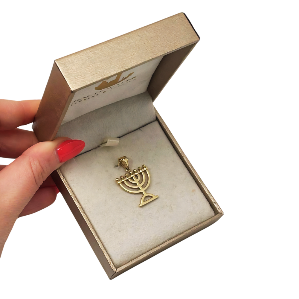 Menorah Pendant in 14k Gold