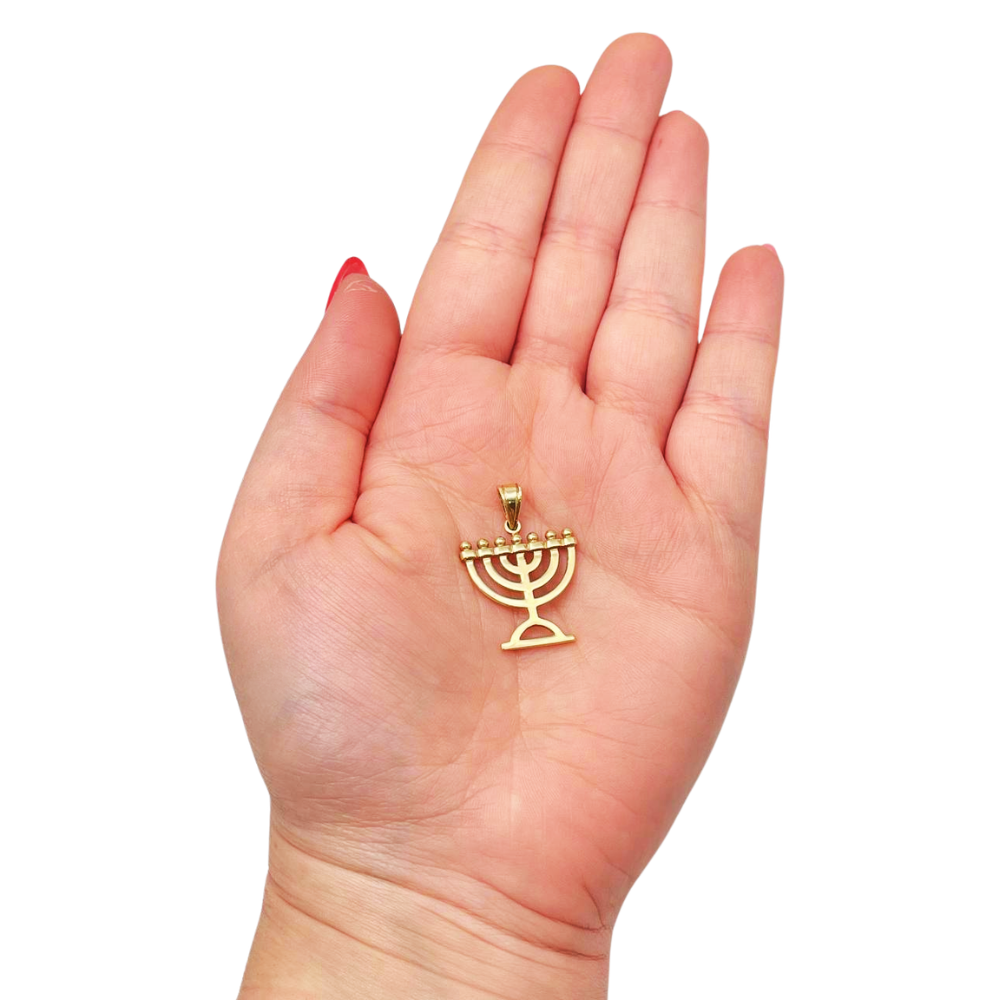 Menorah Pendant in 14k Gold