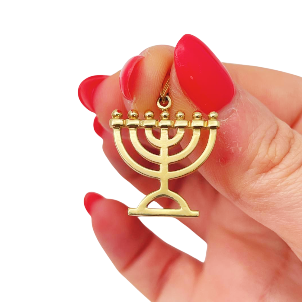 Menorah Pendant in 14k Gold