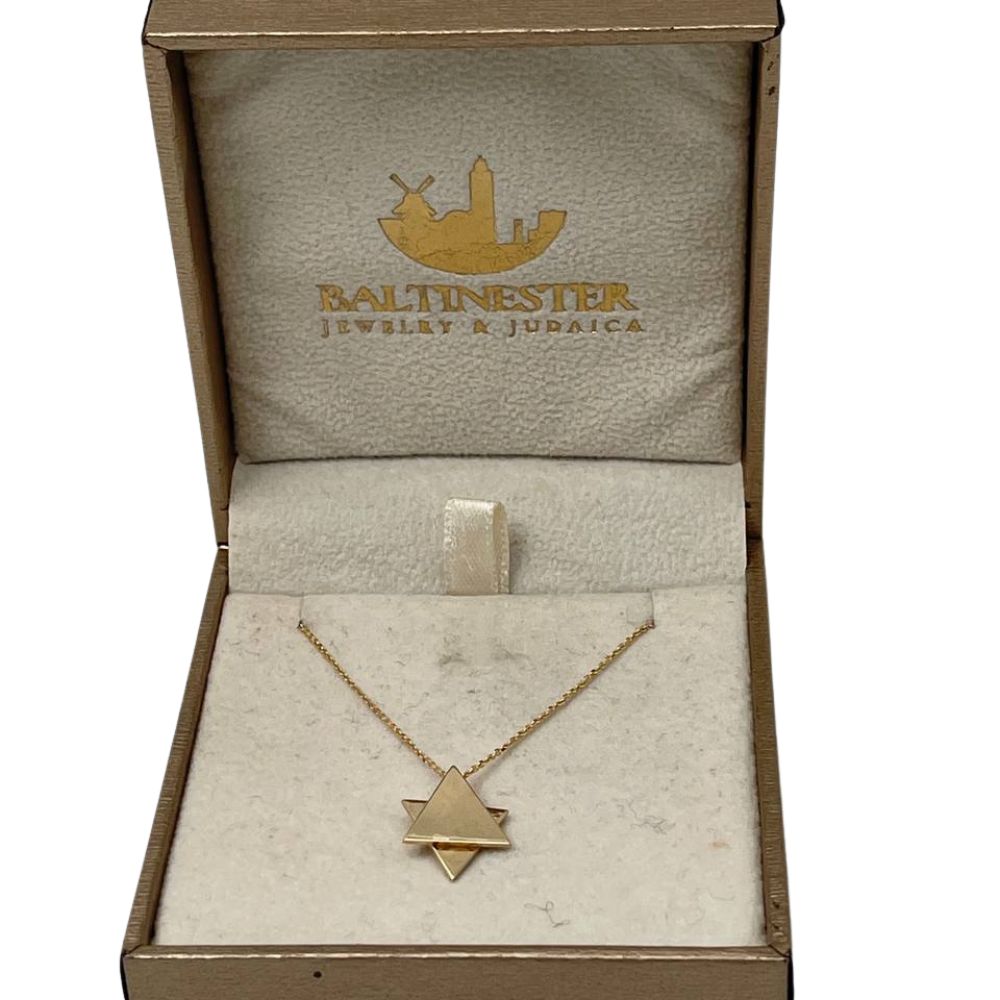 Movable Star of David Necklace in 14K Yellow Gold
