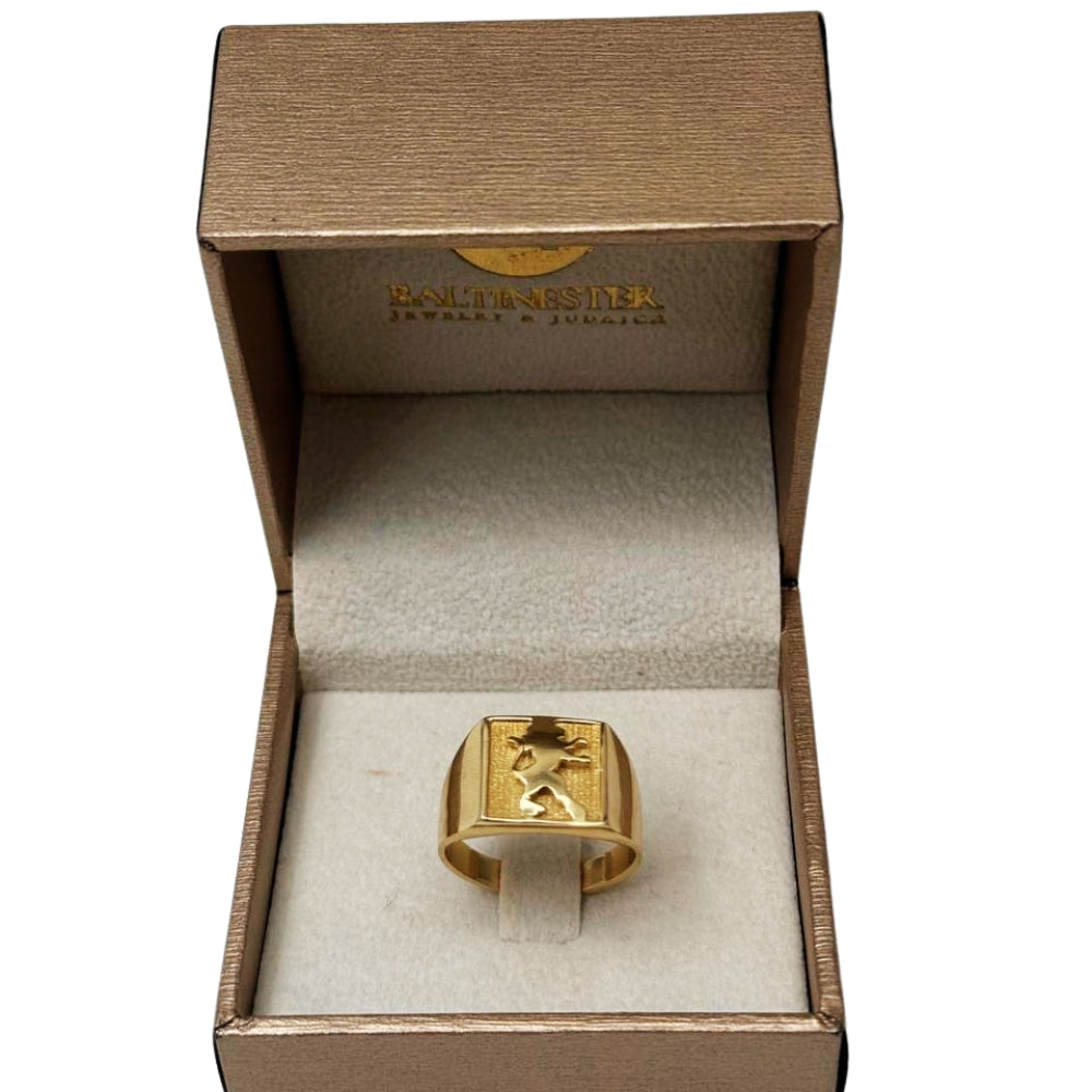 14k Gold Lion of Judah Signet Ring