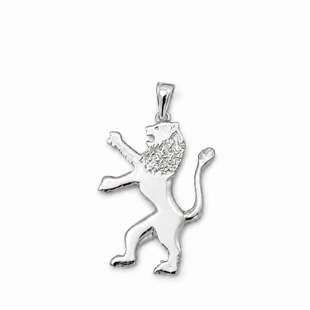 Rising Lion of Judah Pendant in Sterling Silver