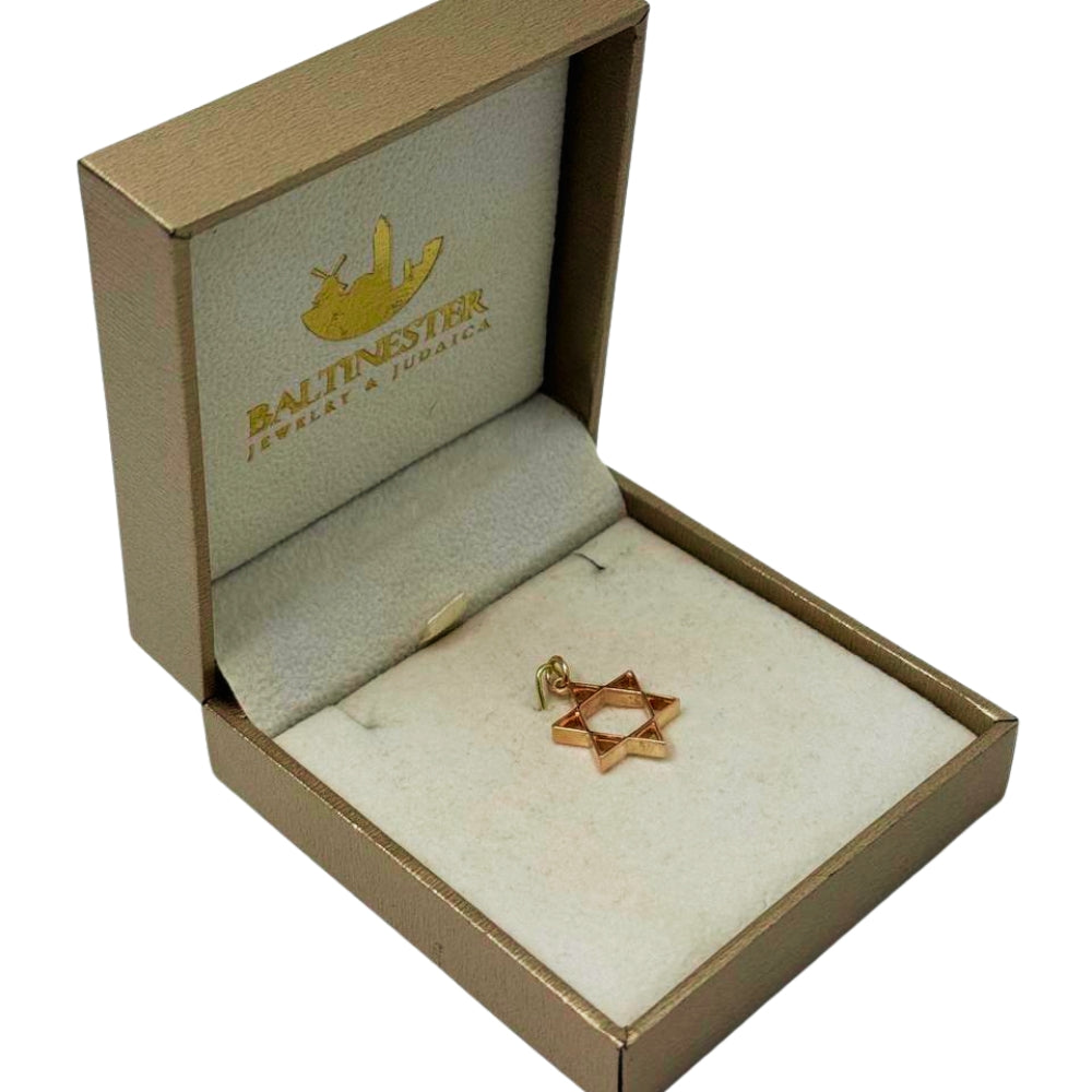 14K Gold Star of David Pendant  Magen David Jewish Charm