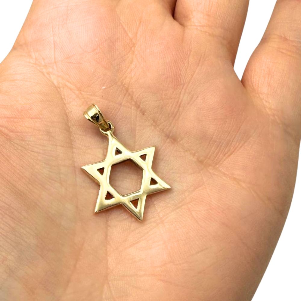 14k Gold Smooth Star of David Pendant