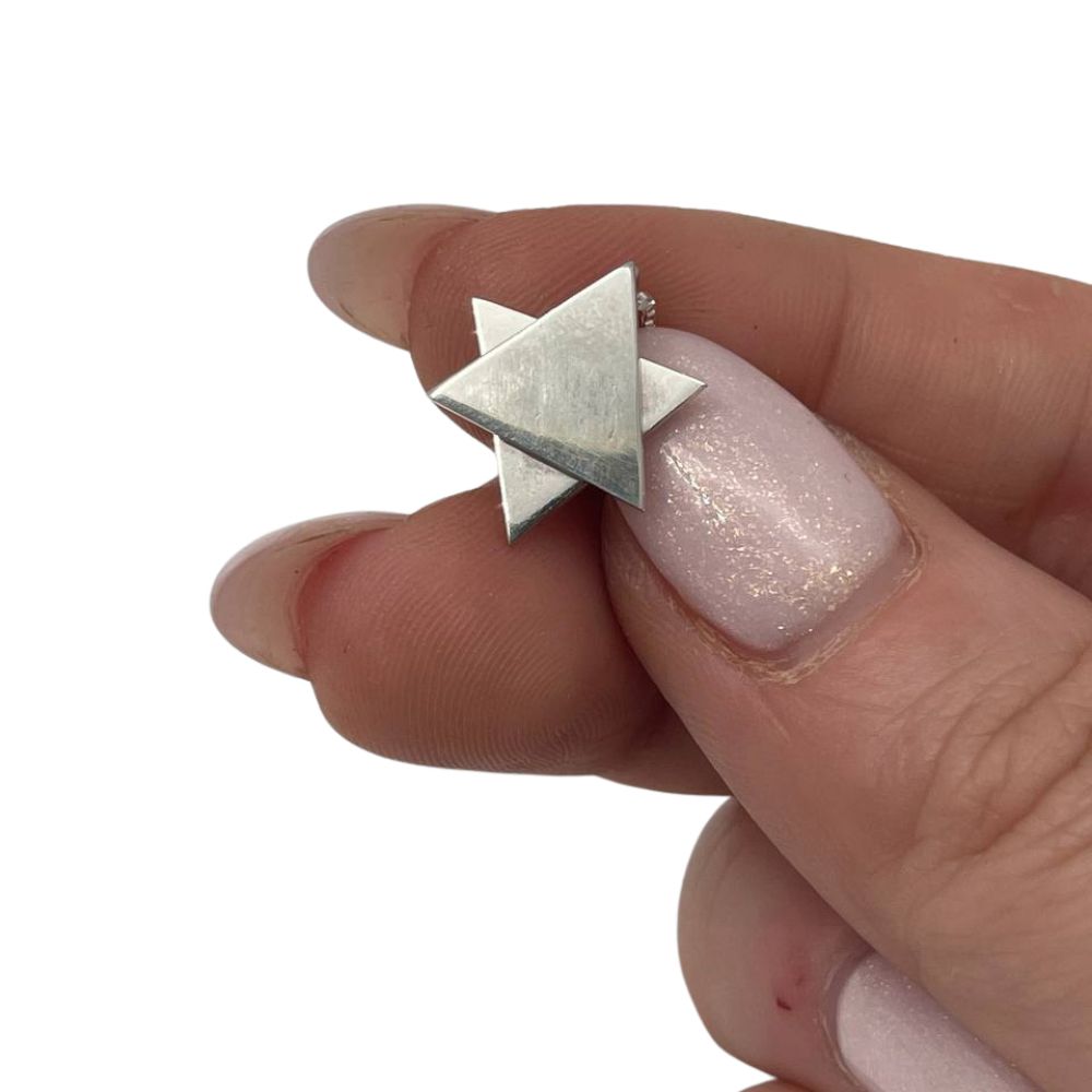 Star of David Necklace in Sterling Silver Movable Triangle