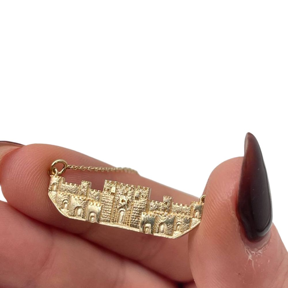 Jerusalem Skyline Necklace in 14K Yellow Gold