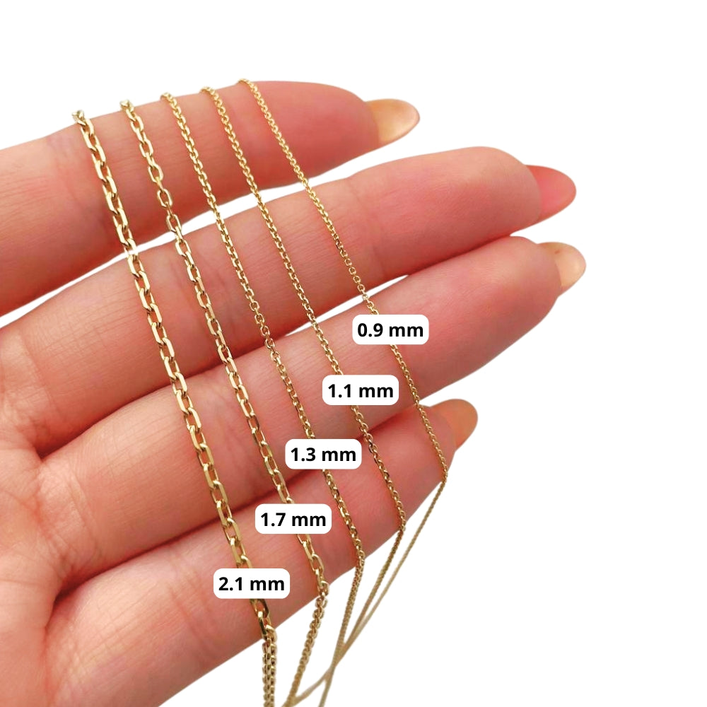 Anchor Link Gold Chain in 14k Yellow Gold 1.1mm 16-24"