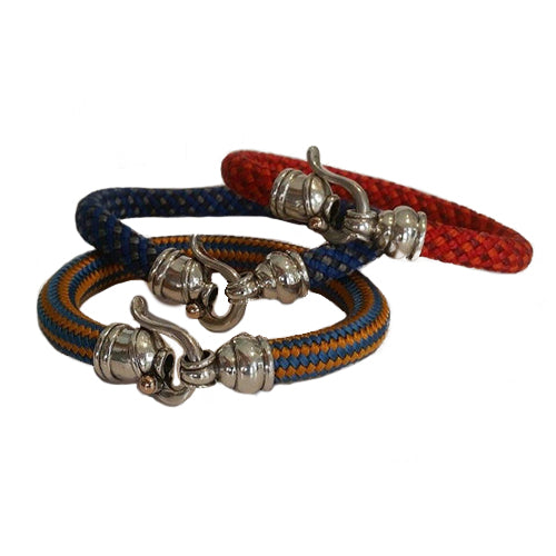 Colorful Rope Bracelet With Byzantine Sterling Silver Hook