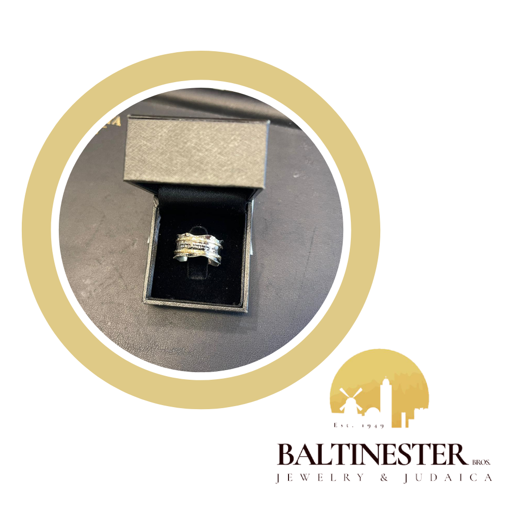 14K Two Tone Gold Biblical Quote Ring