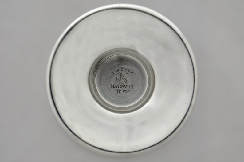 Sterling Silver Tall Purple Floral Candlesticks