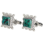 Western Wall Eilat Stone Square Silver Cufflinks