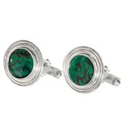 Eilat Stone Classic Round Sterling Silver Cufflinks