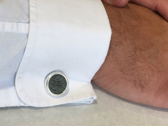 Silver Ancient Masada Coin Cufflinks