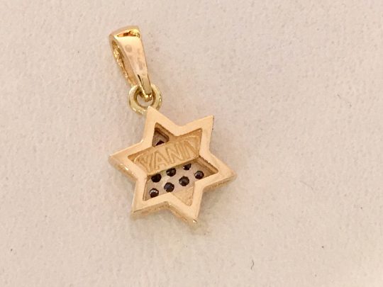 18K Gold Diamond Star of David Pendant