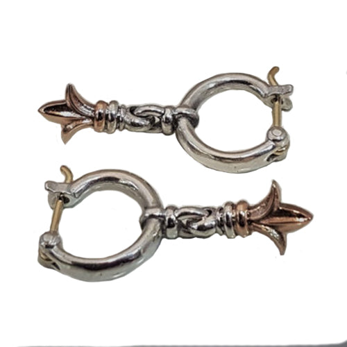 Handmade Gold and Silver Dangle Earrings