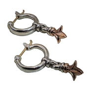 Handmade Gold and Silver Dangle Earrings