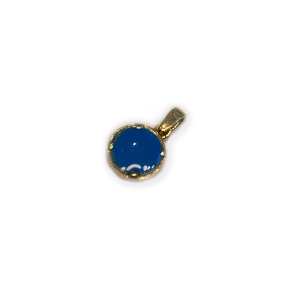 Protection Charm - Crystal Blue Evil Eye in 14k Gold - Small