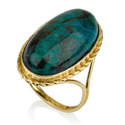 Eilat stone jewellery - 14k Gold Eilat Stone Cocktail Ring